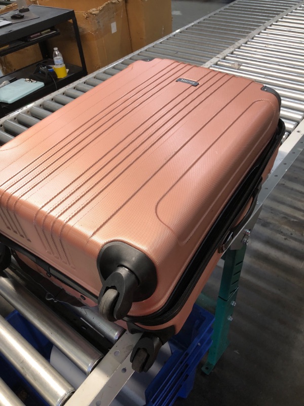 Photo 2 of Kenneth Cole REACTION Renegade Luggage Expandable 8-Wheel Spinner Lightweight Hardside Suitcase, Rose Gold, 28-Inch Checked