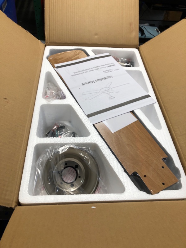 Photo 1 of **UNABLE TO TEST**
HEARTH BRANDS 52 Inch 5-Blade Dual Mount Ceiling Fan Frosted White Glass, Reversible Fan Blades 52 Inch Silver 52 Silver