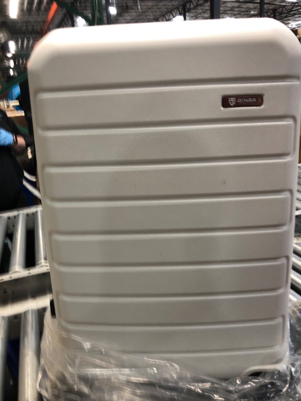 Photo 2 of ***USED - DIRTY - NO PACKAGING - DEFAULT CODE IS 0-0-0***
GINZATRAVEL ABS Luggage with TSA Lock, 24 Inch, White, Spinner Wheels