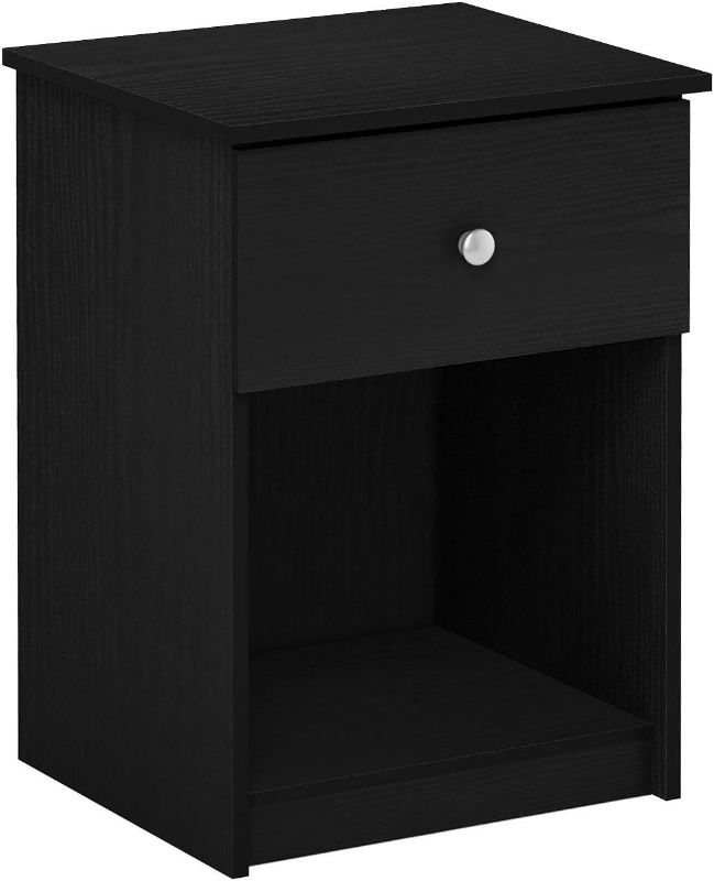 Photo 1 of ***DAMAGED - BOARDS CRACKED AND BROKEN - SEE PICTURES - HARDWARE MISSING***
Furinno Tidur Nightstand, 1-Pack, Black Oak, 15.6"D x 17.8"W x 24.2"H