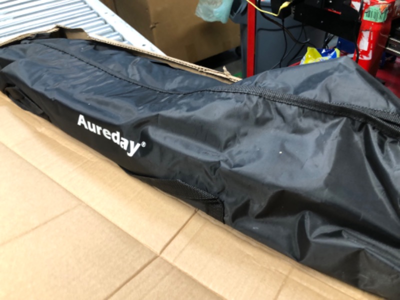 Photo 1 of Aureday Backdrop Stand, 10Ft Adjustable Photo Backdrop Stand Kit with 4 Crossbars, 6 Background Clamps, 2 Sandbags, and Carrying Bag