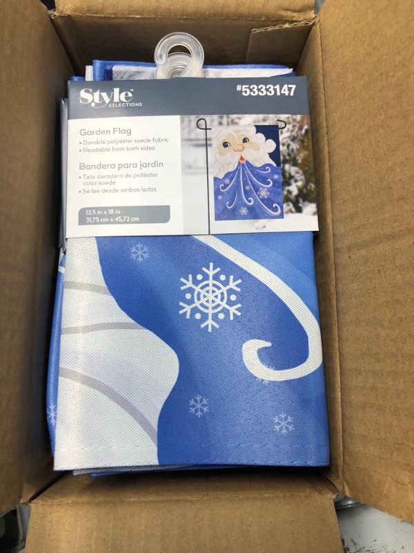 Photo 2 of (STOCK PHOTO FOR SAMPLE ONLY) - Anley Snowflake Let It Snow 1-ft W x 1.5-ft H Winter Garden Flag - (2 PACK) 