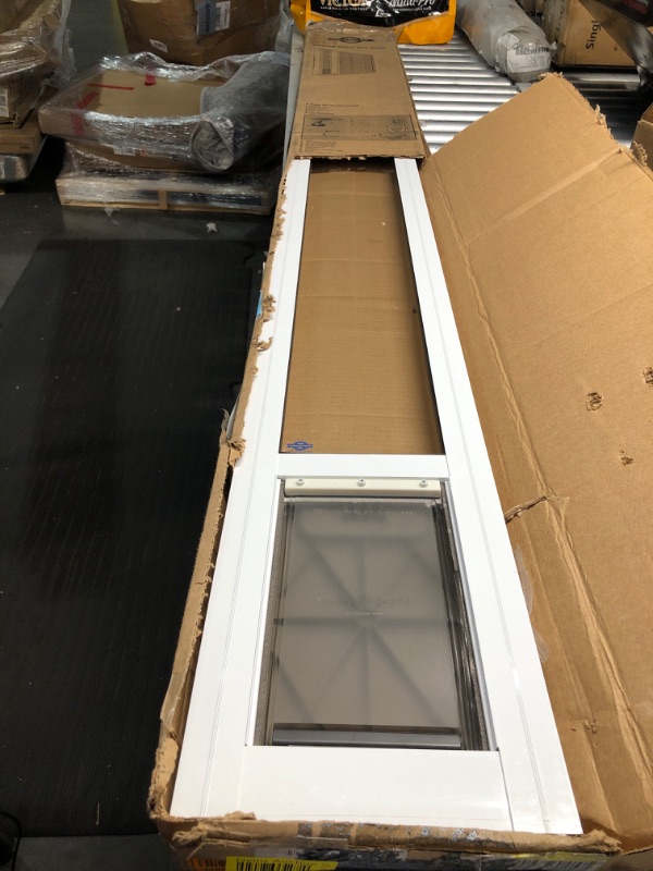 Photo 2 of **NON-REFUNDABLE, PARTS ONLY** PetSafe 1-Piece Sliding Glass Pet Door - (adjustable height from 75 7/8"-80 11/16") White Small