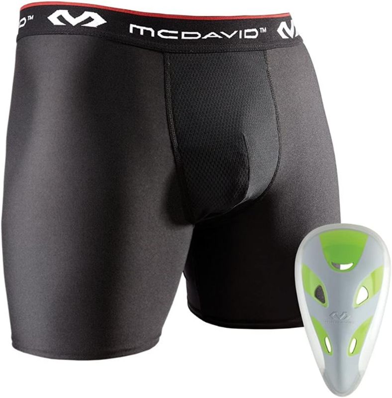 Photo 1 of **OPEN BOX - APPEARS UNUSED**
McDavid Performance Boxer w/FlexCup Blk T/Reg