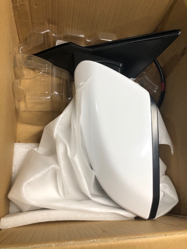 Photo 2 of A-Premium Driver Side Power Door Mirror - Compatible with Honda Civic 2016 2017 2018 2019 2020 2021 - Heated Manual Folding White Outside Rear View Mirror - Replace# HO1320284