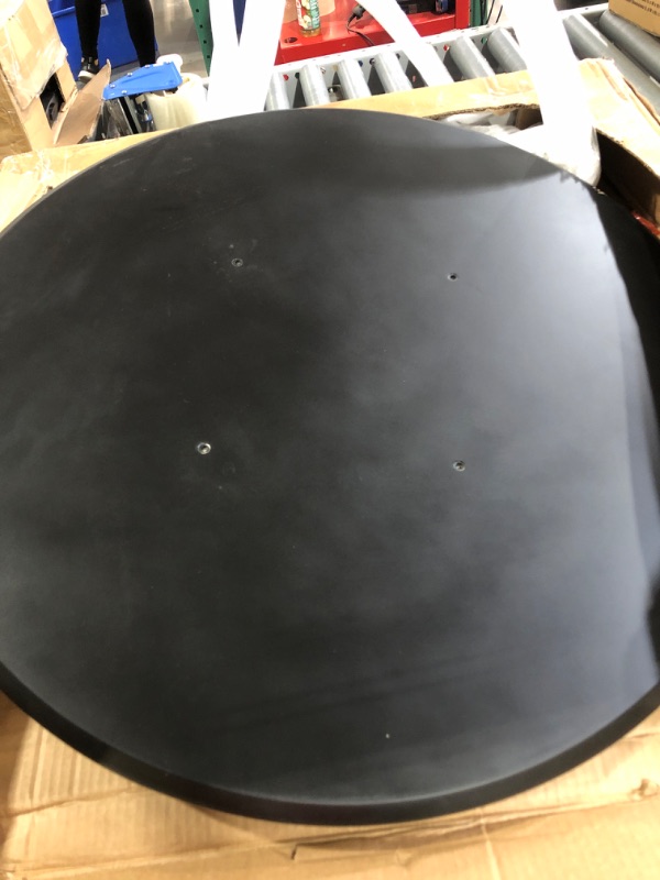 Photo 2 of (used)9minor damage)(see all images) Black Round Dining Table