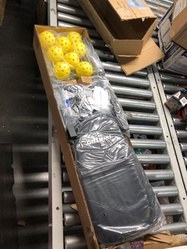 Photo 1 of GOTWAH Portable Pickleball Set with Net for Driveway - 22FT Regulation Size Pickleball Net System & Fiberglass Pickleball Paddles Set of 4 & 4 Outdoor Pickleballs & 4 Indoor Pickle Balls & 2 Bags 22 FT Pickleball Net and Paddles Set