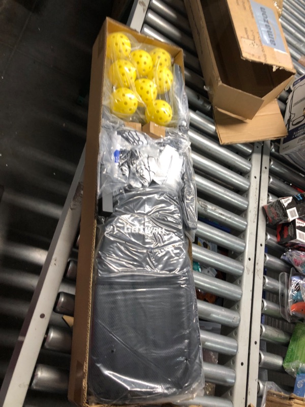 Photo 1 of GOTWAH Portable Pickleball Set with Net for Driveway - 22FT Regulation Size Pickleball Net System & Fiberglass Pickleball Paddles Set of 4 & 4 Outdoor Pickleballs & 4 Indoor Pickle Balls & 2 Bags 22 FT Pickleball Net and Paddles Set
