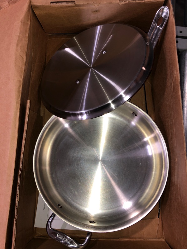 Photo 4 of (READ FULL POST) All-Clad D3 3-Ply Stainless Steel Large Weeknight Frying Pan 4 Quart Induction Oven Broil Safe 600F Pots and Pans, Cookware,Silver