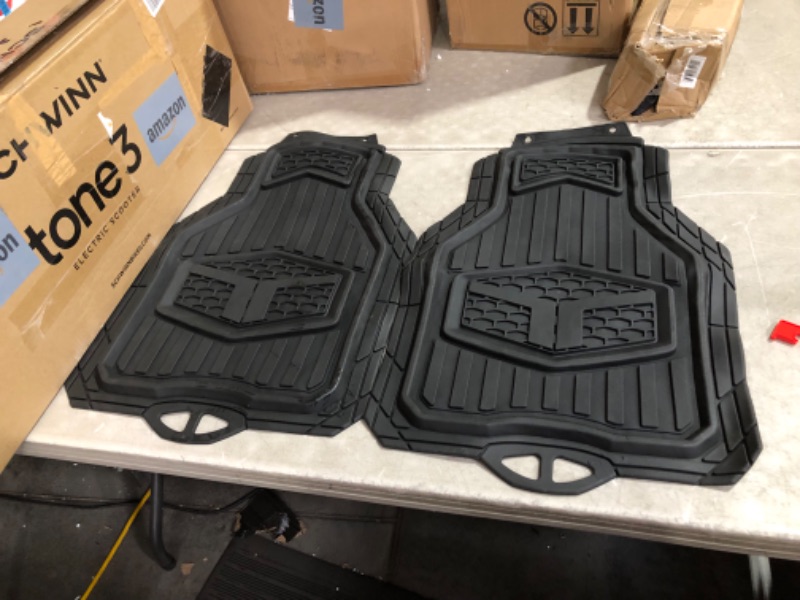 Photo 2 of ***USED - NO PACKAGING - SEE PICTURES***
Customer Accessories Truck Black Rubber Cut to Fit Floor Mat Pair, Roughly 20" x 30"