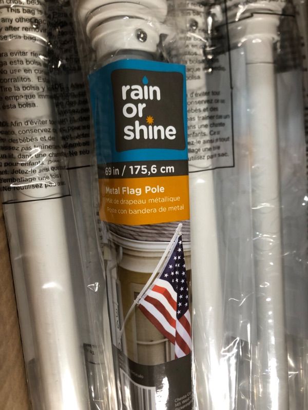 Photo 3 of Rain or Shine 5.75-ft White Metal House Flag Pole Case of 12 