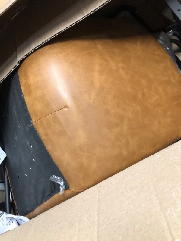 Photo 2 of ***USED - LIKELY MISSING PARTS - UNABLE TO VERIFY FUNCTIONALITY***
Flash Furniture Reagan 24" LeatherSoft Counter Height Stool with Footrest, Mid-Century Modern Bucket Style Dining Chair, Light Brown