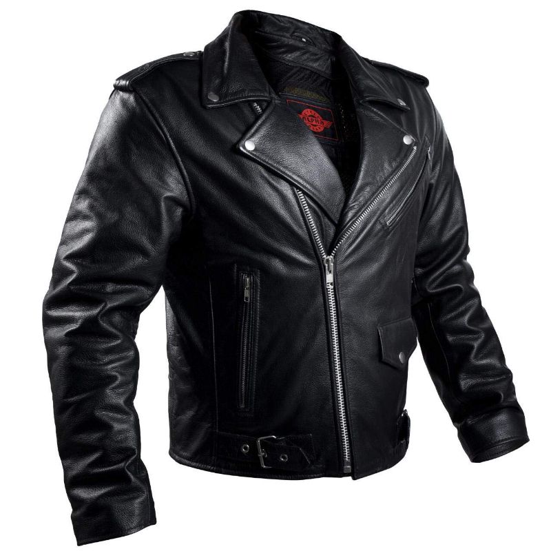 Photo 1 of Alpha Black Leather Motorcycle Jacket with Armor for Men - Brando Cafe Racer Biker Jacket Men - 4 Season Riding Jacket with Concealed Carry (CCW), Protective Armor and Black Mesh - XX-Large Black