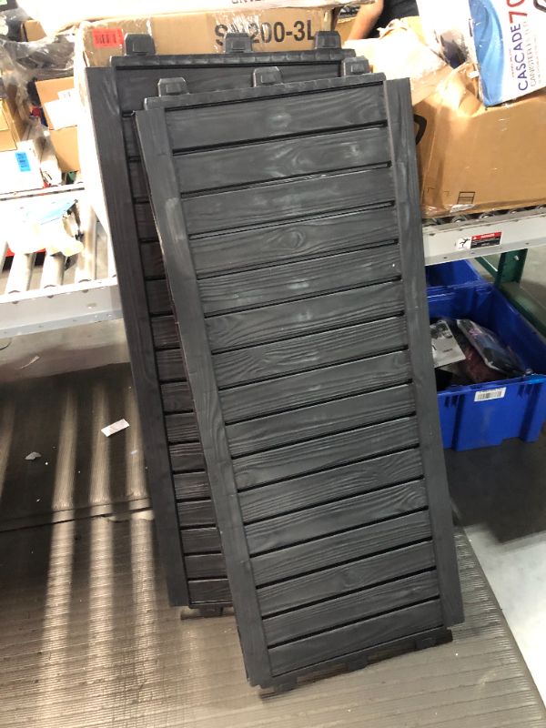 Photo 4 of ***NONREFUNDABLE - NOT FUNCTIONAL - FOR PARTS ONLY - SEE COMMENTS***
Keter Westwood 150 Gallon Resin Large Deck Box – Organization and Storage for Patio Furniture, Outdoor Cushions, Garden Tools and Pool Toys, Dark Grey