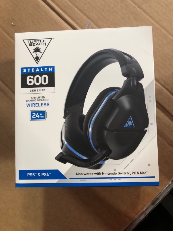 Photo 2 of **MISSING USB** Turtle Beach Stealth 600 Gen 2 USB Wireless Amplified Gaming Headset for PS5, PS4, PS4 Pro, Nintendo Switch, PC & Mac with 24+ Hour Battery, Lag-Free Wireless, & Sony 3D Audio – Black Stealth 600 USB PS Black