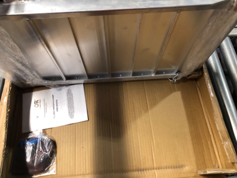 Photo 1 of VEVOR Portable Wheelchair Ramp 3FT, Non-Slip Aluminum Folding Handicap Ramp, Door Threshold Ramps for Wheelchair for Home,Wheel Chair Ramp Steps, Cars, Scooter, Cart, Curbs, Stairs 3FT (For height 3-9'')