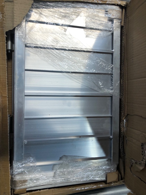 Photo 1 of VEVOR Portable Wheelchair Ramp 3FT, Non-Slip Aluminum Folding Handicap Ramp, Door Threshold Ramps for Wheelchair for Home,Wheel Chair Ramp Steps, Cars, Scooter, Cart, Curbs, Stairs 3FT (For height 3-9'')