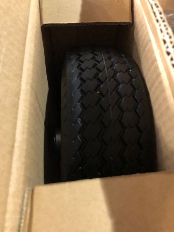 Photo 2 of Marathon 4.10/3.50-4" Flat Free, All Purpose Utility Tire on Wheel, 4" Centered Hub, 3/4" Bearings