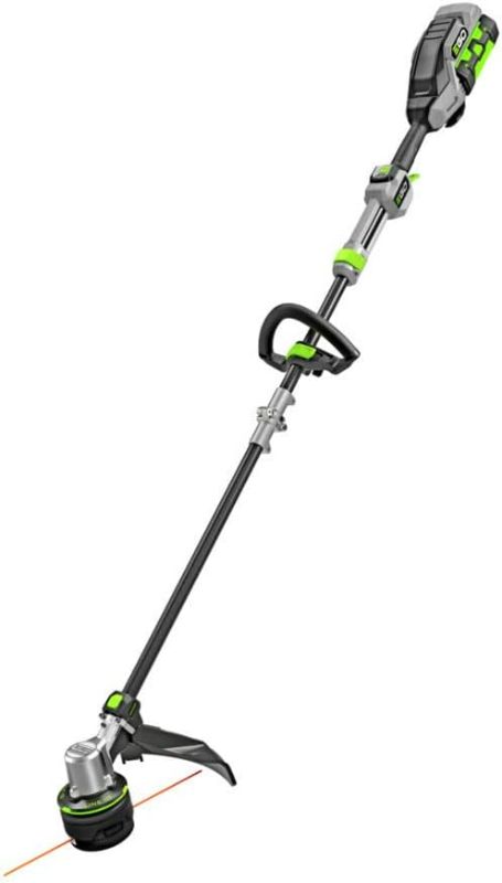 Photo 1 of (NON-REFUNDABLE) EGO Kit Power+ ST1623T 16-Inch 56-Volt Lithium-Ion Cordless Carbon Fiber Straight Shaft String Trimmer, Battery and Charger Included, 16in Powerload/Line IQ/Telescopic (4.0AH), Black