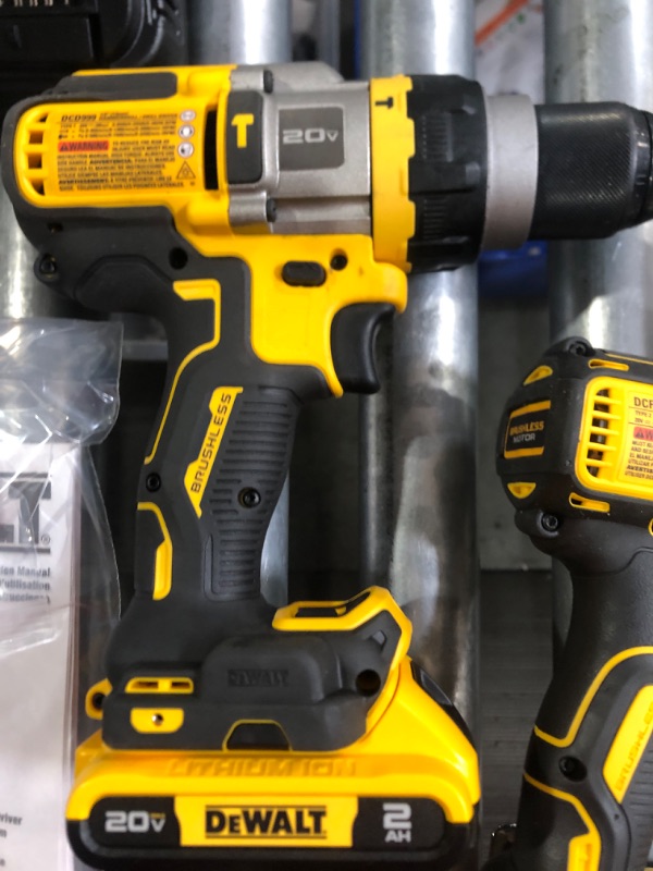 Photo 2 of (not functional)(sold for parts/repair) DeWalt DCK2100D1T1 2-Tool 20-Volt Cordless Impact & Hammer Drill/Driver Combo Kit