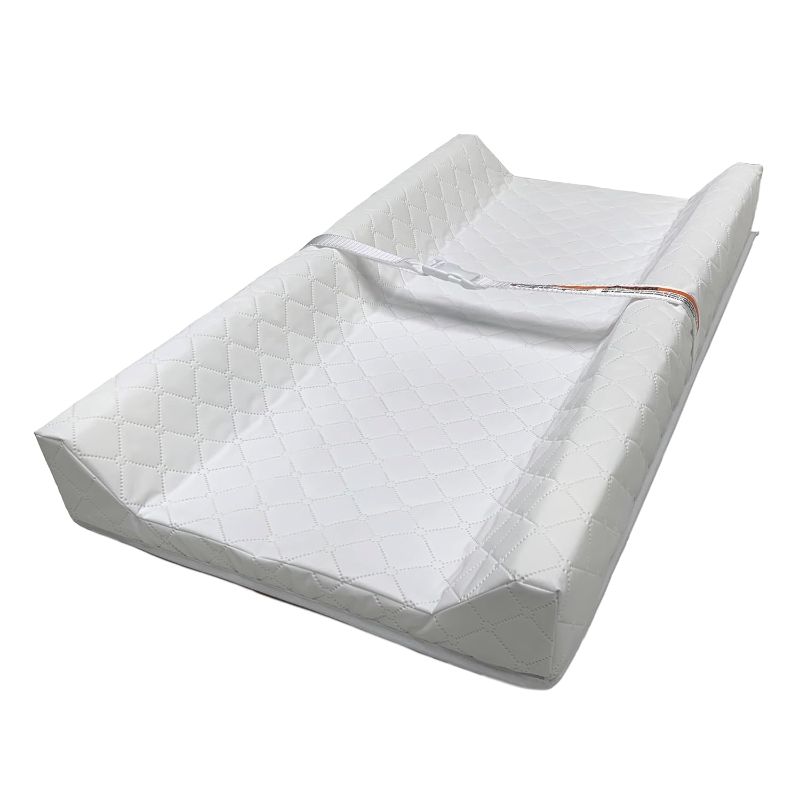 Photo 1 of Summer Infant Contoured Changing Pad, 16” x 32”, White Comfortable & Secure Baby with Security Strap and Two High Curved Sides, Easy to Clean 2-Sided Pad