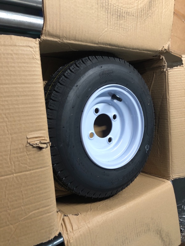 Photo 2 of 2 Pack 4.80-8 4.80x8 480-8 4.80-8 Trailer Tires with 8'' Rims, 4 Lug on 4'', Load Range C, 6PR