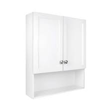 Photo 1 of 22-7/8 in. W. x 27-7/8 in. H Framed Surface-Mount Bathroom Medicine Cabinet, White