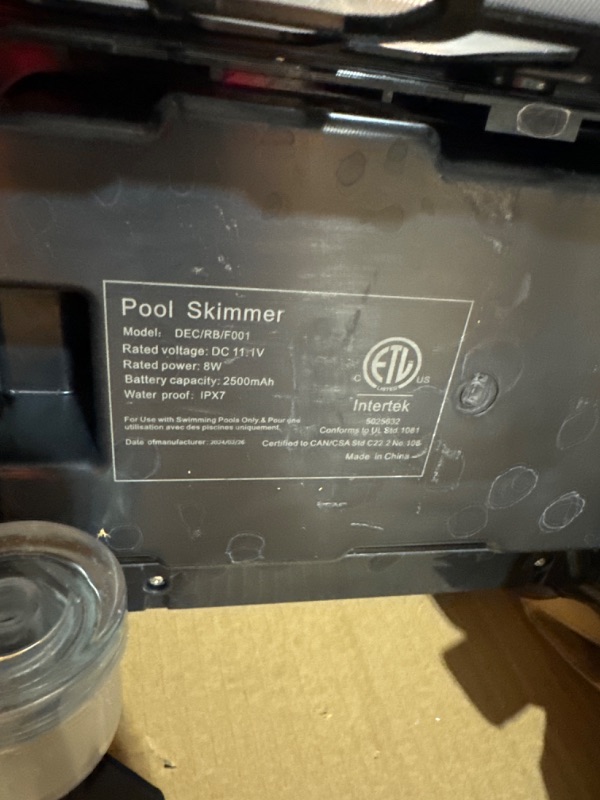 Photo 5 of ***USED - MISSING POWER CORD - UNABLE TO TEST - DIRTY***
Pool Surface Cleaner Robot with Solar and Rechargeable Dual Mode, Cordless Robotic Pool Cleaner, Smart Pool Skimmer Basket, Automatic Pool Vacuum Cleaner with Auto-Escape and Auto-Turn