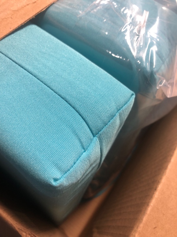 Photo 1 of LOVTEX Outdoor Chair Cushions Set of 6, Outdoor Patio Chair Cushions with Ties,Waterproof Chair Cushions for Outdoor Furniture, 18.5 x 16 x 3 inch, Teal Teal 18.5x16x3|6 Pack