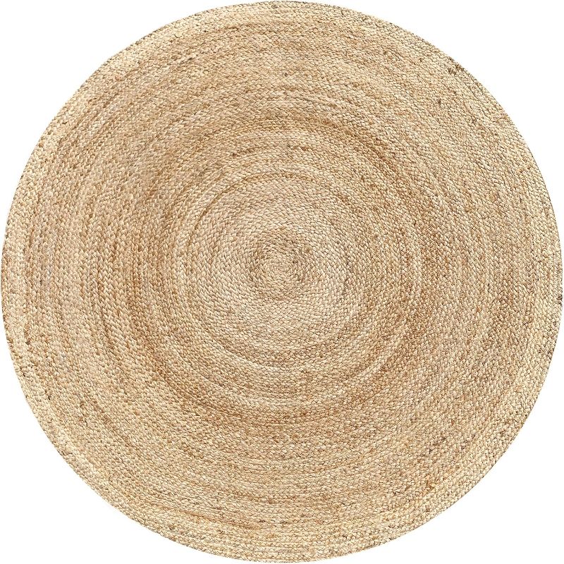 Photo 1 of ***USED - FRAYED - NO PACKAGING - DIRTY - SEE PICTURES***
Jute Braided Rug, 8' Round Natural, Hand Woven Reversible Rugs for Kitchen Living Room Entryway, 8 Feet Round