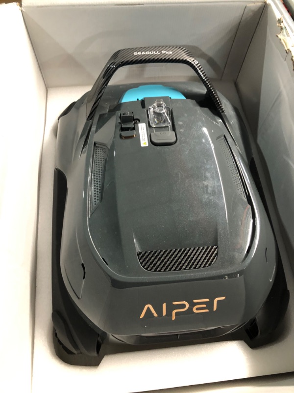 Photo 2 of ****NON REFUNDABLE NO RETURNS SOLD AS IS***PARTS ONLY**
***USED - MISSING CHARGER AND ACCESSORIES - UNABLE TO TEST - SEE PICTURES***
(2023 Upgrade) AIPER Seagull Plus Cordless Pool Vacuum, Robotic Pool Cleaner Lasts 110 Min, Stronger Power Suction, LED In