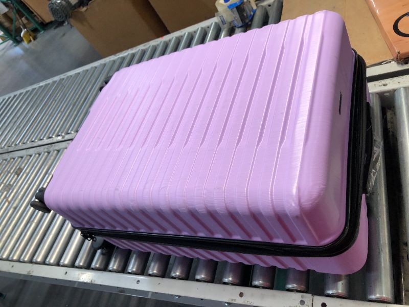 Photo 1 of ***USED - SCRATCHED - SCUFFED - NO PACKAGING - SEE PICTURES***
U.S. Traveler Boren Polycarbonate Hardside Rugged Travel Suitcase Luggage with 8 Spinner Wheels, Aluminum Handle, Lavender, Checked-Large 30-Inch Checked-Large 30-Inch Lavender