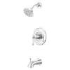 Photo 1 of 
Pfister
Courant Single-Handle 1-Spray Tub and Shower Faucet with White Ceramic Lever Handle in Polished Chrome (Valve Included)