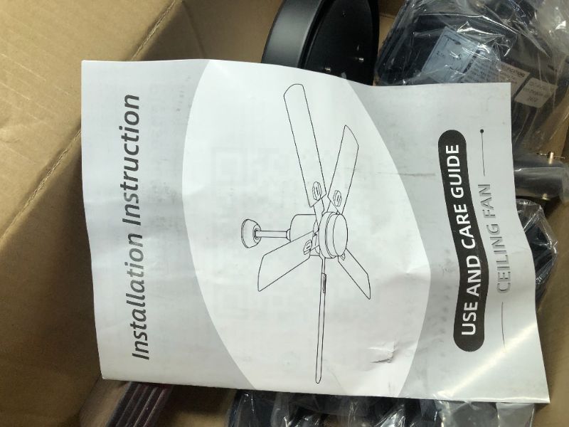 Photo 6 of ***USED - LIKELY MISSING PARTS - UNABLE TO VERIFY FUNCITONALITY***
alescu Black Ceiling Fans with Lights - Outdoor Ceiling Fan with Remote, 52 Inch Modern Ceiling Fan for Patio, Bedroom Living Room Style Thirteen