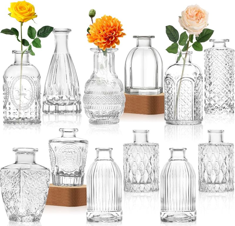 Photo 1 of ****STOCK PHOTO FOR REFERENCE ONLY***
Glass Vase Bud Vase in Bulk Set of 12?Small Vintage Flower Bottle Petite Glass Flower Vase for Floral Arrangements, Decorative Centerpiece,Table Decor,Home...
