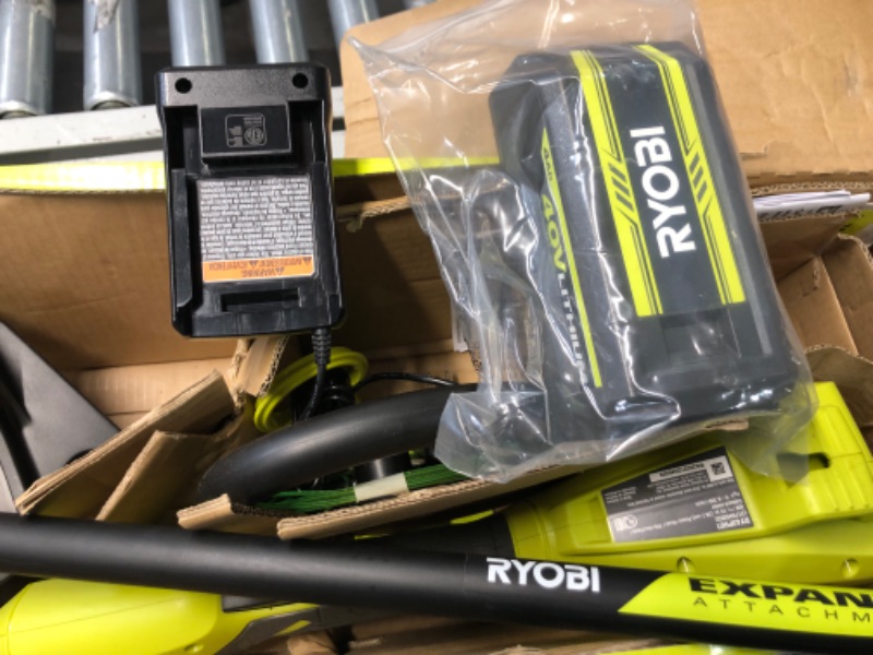 Photo 2 of ***SEE NOTES*** RYOBI 40-Volt Lithium-Ion Cordless Expand-It Attachment Capable Adjustable 13-15"" String Trimmer, Tool Only; Battery and Charger Not Included, Black, RY40ST01B