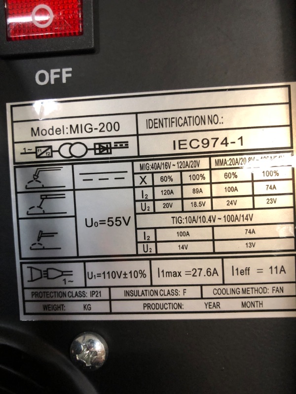 Photo 3 of **READ NOTES, MINOR DAMAGE**
GZ GUOZHI 140Amp MIG Welder, Flux Core MIG/Stick/Lift TIG 3 in 1 Welding Machine,110V Gasless Welder with Synergy, Portable IGBT Inverter Welder Mig-140