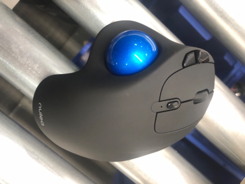 Photo 2 of Wireless Trackball Mouse, Rechargeable Ergonomic Mouse, 3 Device Connection (Bluetooth or USB), B-Blue