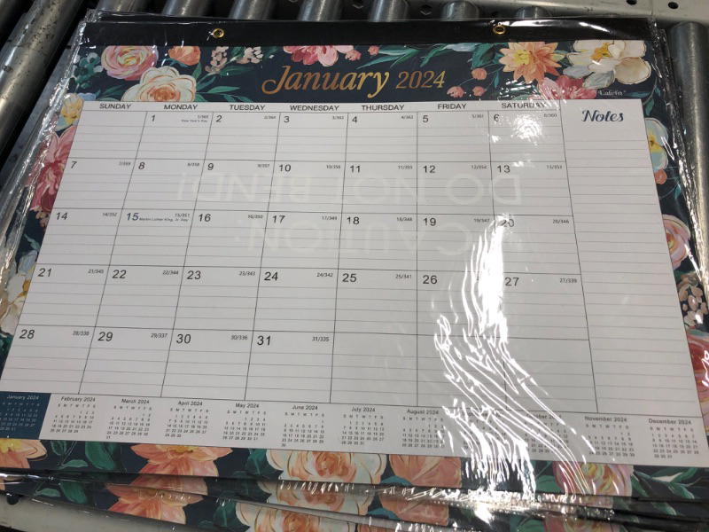 Photo 4 of Desk Calendar 2024 - Large Desk Calendar 2024, Jan. 2024 - Dec. 2024, 22" x 17", with 2 Corner Protectors Floral