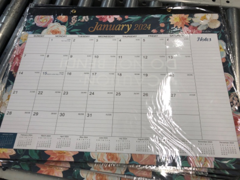 Photo 3 of Desk Calendar 2024 - Large Desk Calendar 2024, Jan. 2024 - Dec. 2024, 22" x 17", with 2 Corner Protectors Floral