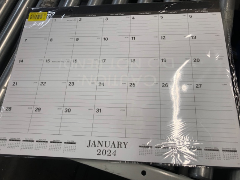 Photo 2 of 2024 Desk Calendar - Large Desk Calendar 2024, Jan 2024 - Dec 2024, 22" x 17", Large Ruled Blocks, 2 Corner Protectors