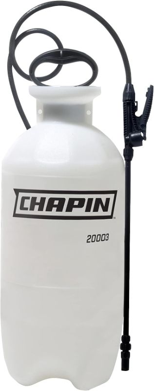 Photo 1 of ***USED - LIKELY MISSING PARTS - UNABLE TO VERIFY FUNCITONALITY***
Chapin 20003 Made in USA 3-Gallon Lawn and Garden Pump Pressured Sprayer, for Spraying Plants, Garden Watering, Lawns, Weeds and Pests, Translucent White