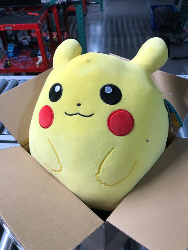 Photo 2 of Squishmallows Pokemon 14-Inch Pikachu Plush - Add Pikachu to Your Squad, Ultrasoft Stuffed Animal Large Plush, Official Kelly Toy Plush