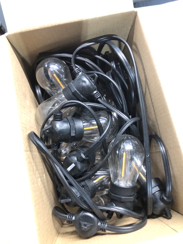 Photo 2 of addlon 50FT LED Outdoor String Lights with Edison Shatterproof Bulbs, Heavy-Duty and Weatherproof Strand, Commercial Grade Patio Lights, Decorative for Garden or Patio, Black