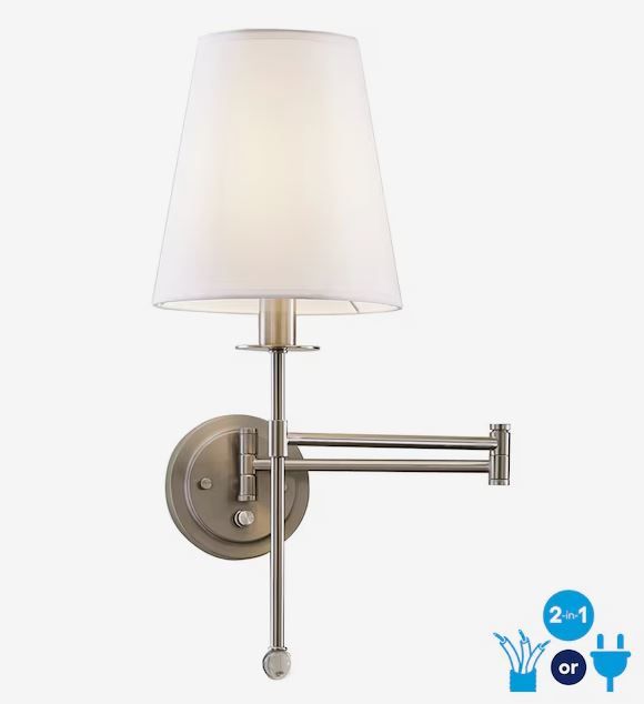 Photo 1 of allen + roth Zooey 8-in W 1-Light Brushed Nickel Wall Sconce
