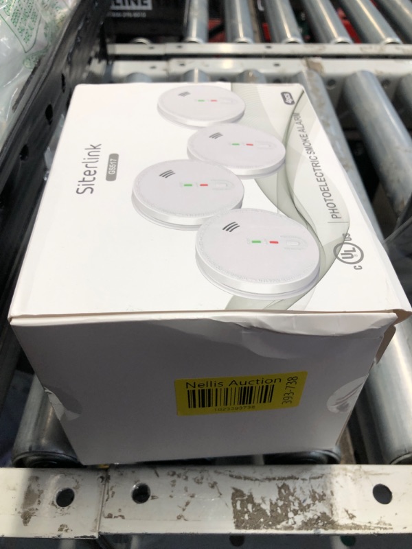 Photo 3 of ***FACTORY SEALED***SITERLINK Smoke Detector Hardwired, Smoke Alarm Interconnected with Battery Backup, Photoelectric Fire Alarms Smoke Detectors with LED Lights, UL217 Listed Fire Alarm for House, GS517, 4 Packs