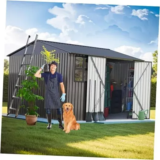 Photo 1 of *****FACTORY SEALED***SIMILAR TO STOCK PHOTO** GARDEN SHED GREY 10X8FT HDA1008-GR-2