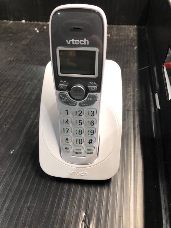 Photo 2 of [New] VTech VG131 DECT 6.0 Cordless Phone - Bluetooth Connection, Blue-White Display, Big Buttons, Full Duplex Speakerphone, Caller ID,Easy Wall Mount, 1000ft Range (White/Grey)