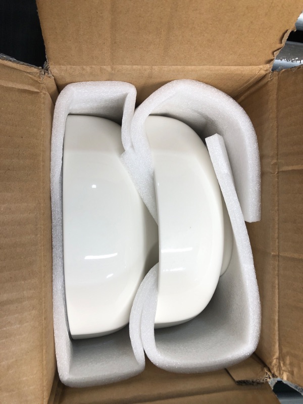 Photo 2 of **CHIPPED BOWL** DOWAN 2 Packs Large Serving Bowls, 2.8 Quart Salad Bowls, Big Porcelain Pasta Bowl Set, Sturdy Ceramic Mixing Bowls, Microwave & Dishwasher Safe, Deep Soup Bowls for Family, Party, 9.5 Inch, White