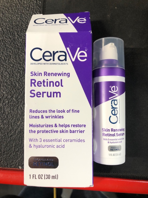 Photo 2 of ***NON REFUNDABLE***CeraVe Anti Aging Retinol Serum | Cream Serum for Smoothing Fine Lines and Skin Brightening | With Retinol, Hyaluronic Acid, Niacinamide, and Ceramides | 1 Ounce